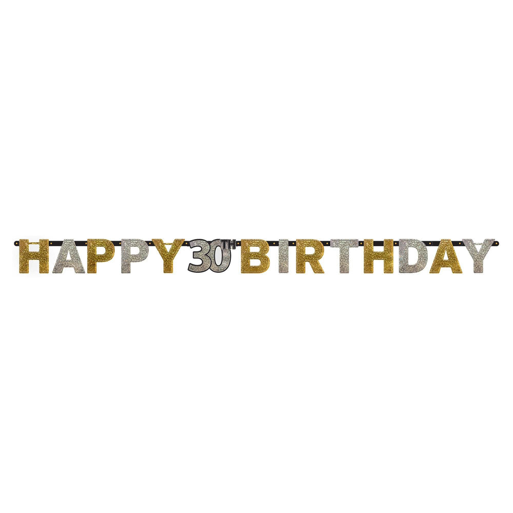 Sparkling Celebration 30 Prismatic Letter Banner