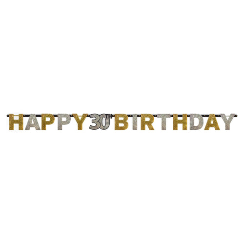 Sparkling Celebration 30 Prismatic Letter Banner