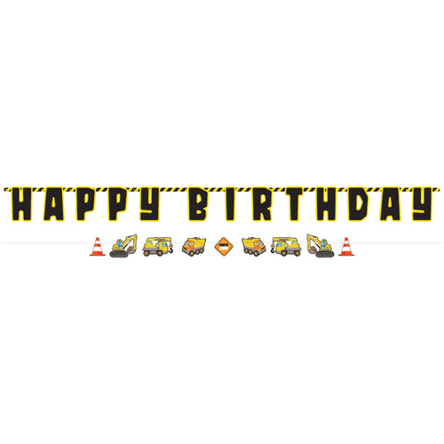 Construction Party Birthday Double Banner