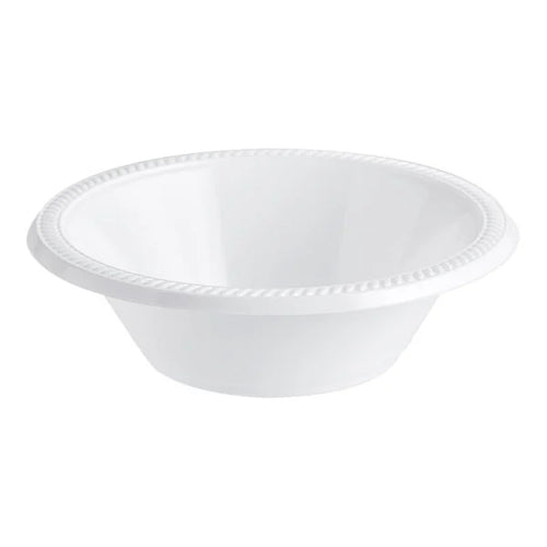 White plastic bowl on a white background