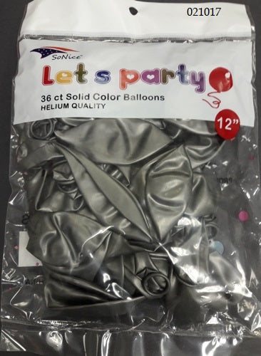 12″ Latex Balloons 36pcs/bag | Silver