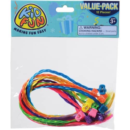 Assorted Color Braided Hair Pieces 12ct