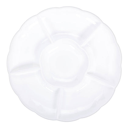 16in Compartment Chip & Dip Tray | White