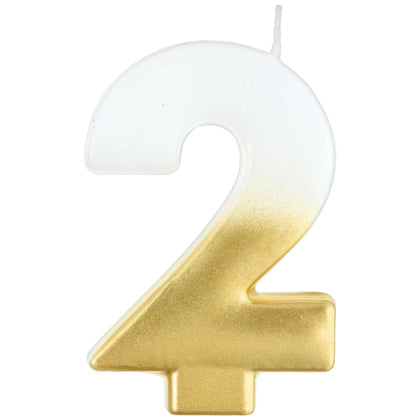 White/Gold Ombre Candle No. 2