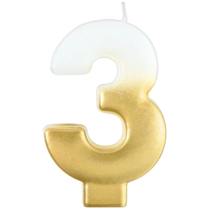 White/Gold Ombre Candle No. 3