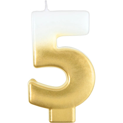 White/Gold Ombre Candle No. 5