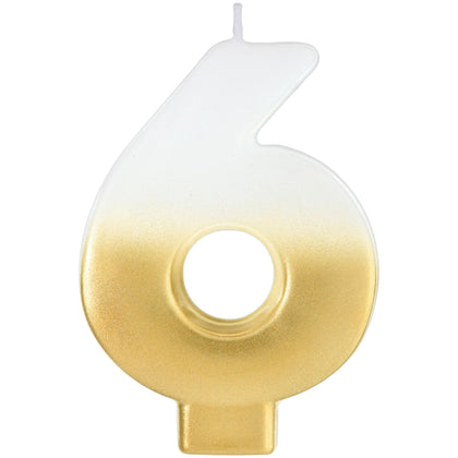 White/Gold Ombre Candle No. 6