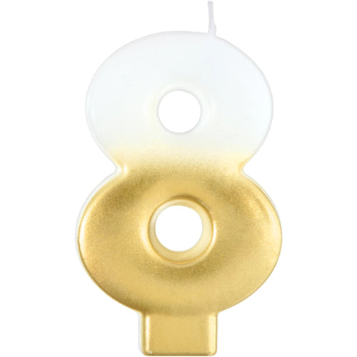 White/Gold Ombre Candle No. 8
