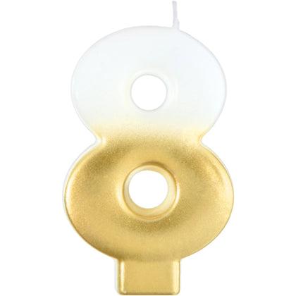 White/Gold Ombre Candle No. 8