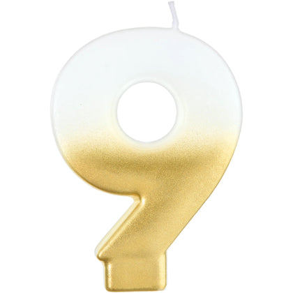 White/Gold Ombre Candle No. 9