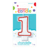 Red/White Flat Molded #1 Candle