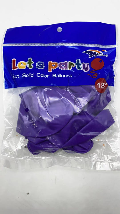 18″ Latex Balloons 6pcs/bag | Lavender