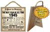 1945 A Year in History Wooden Plaque