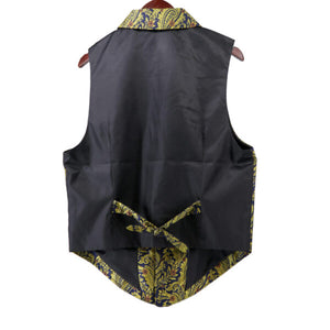Paisley Jacquard Vest | Blue & Gold