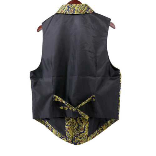 Paisley Jacquard Vest | Blue & Gold