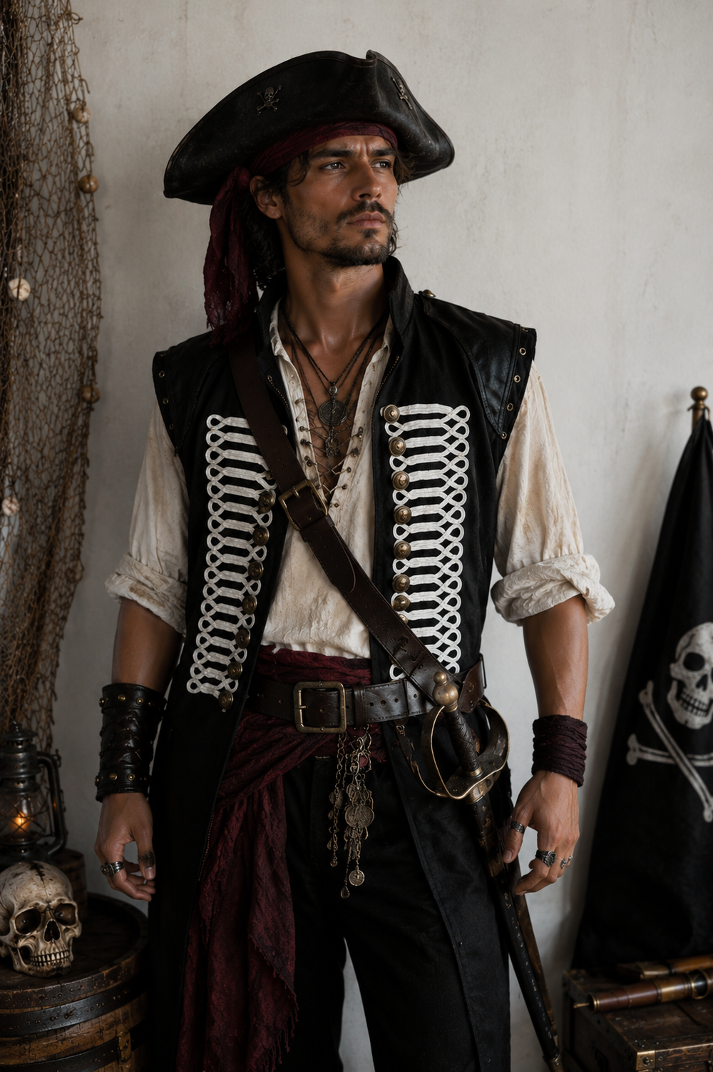Military Uniform Vest | White