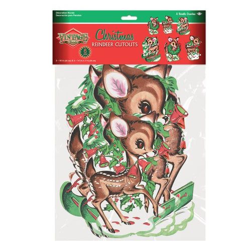 Vintage Christmas Reindeer Cutouts
