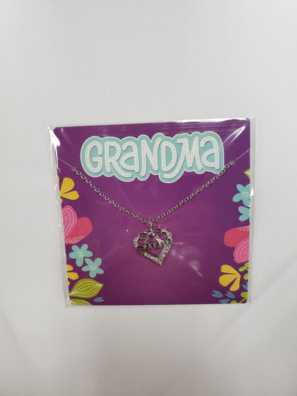 Grandma Heart Bow Necklace