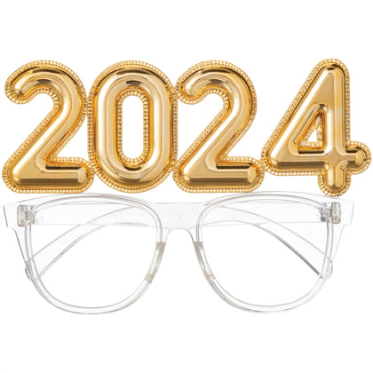 2024 Balloon Number Glasses | Gold