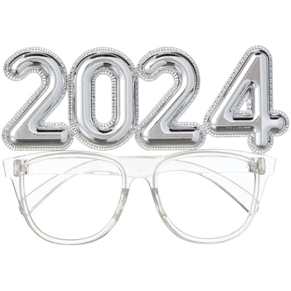 2024 Balloon Number Glasses | Silver