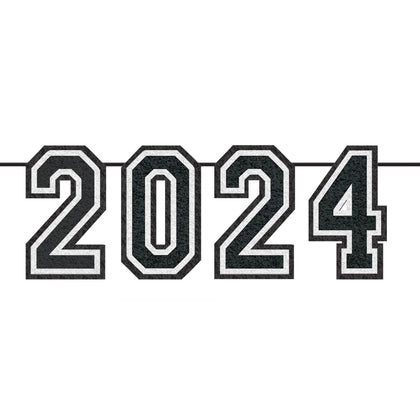 2024 Oversized Felt Banner | White & Black