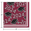 2024 Burgundy Grad Napkins 36ct