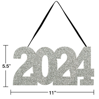 2024 Silver Glitter Sign
