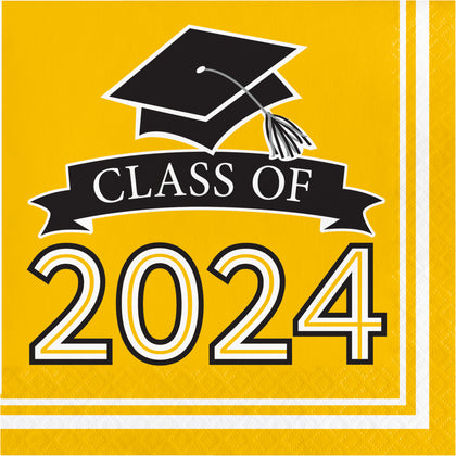 2024 Yellow Grad Napkins 36ct
