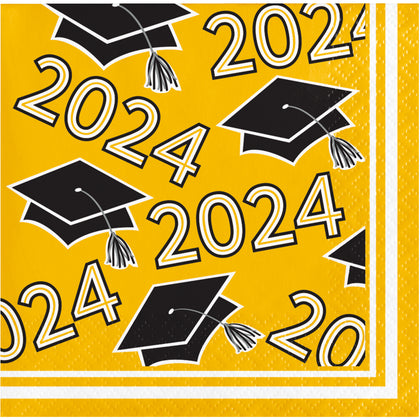 2024 Yellow Grad Napkins 36ct