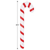 Inflatable candy cane with red and white stripes on a white background