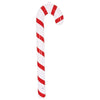 Inflatable candy cane with red and white stripes on a white background