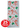 Packaging of Christmas window stickers with candy canes and holly leaves on a white background.