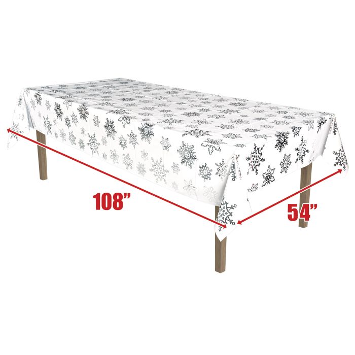 Tablecloth with measurements on a white background