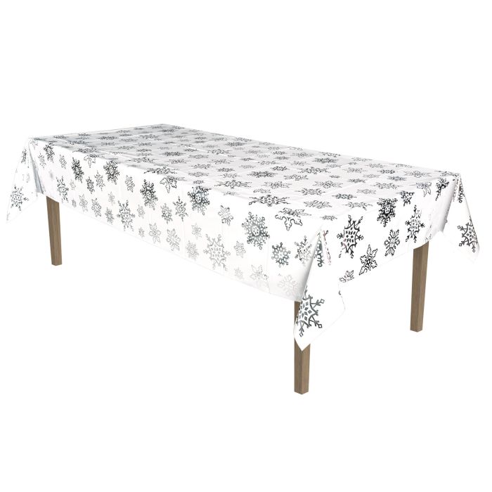 Tablecloth with floral pattern on a white background