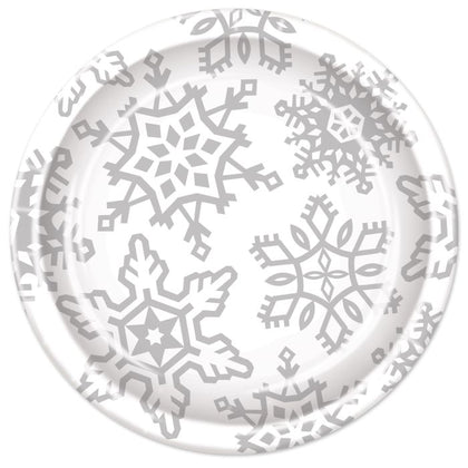 Snowflake 9in Paper Plates 8ct