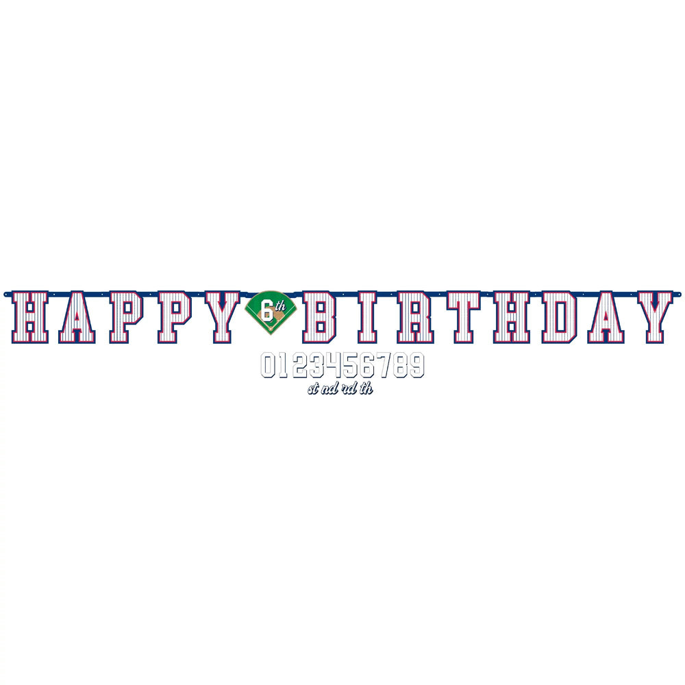Home Run Baseball Jumbo Add An Age Letter Banner