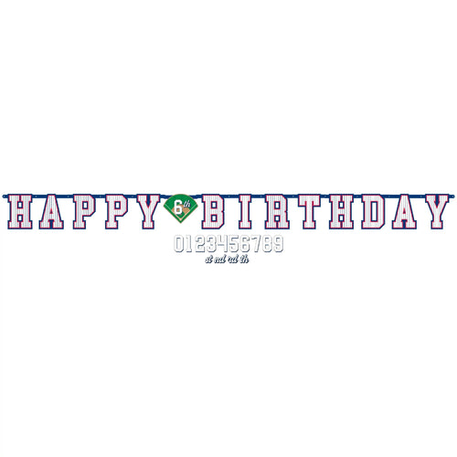 Home Run Baseball Jumbo Add An Age Letter Banner