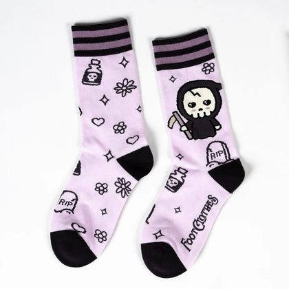 PASTEL GOTH GRIM REAPER CREW SOCKS | Foot Clothes