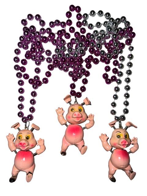 Bobble Pink Pig Bead Necklace 1ct