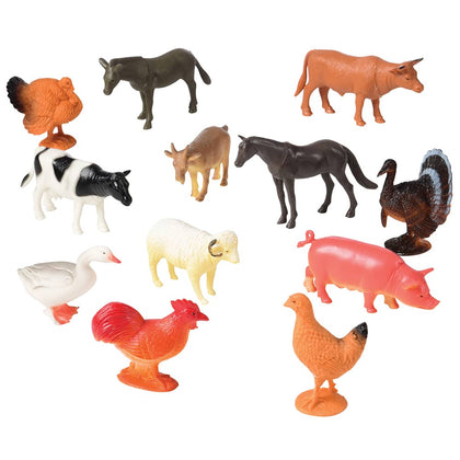 Toy Farm Animals/3 in.-5 in. 12ct