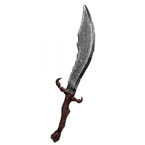 Decorative sword with a detailed handle on a white background