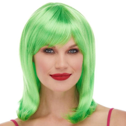 bob like wig with bangs green