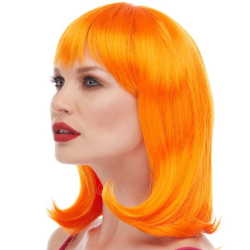 bob like wig with bangs orange