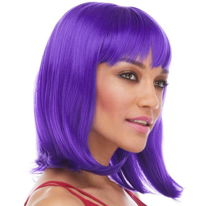 bob like wig with bangs purple