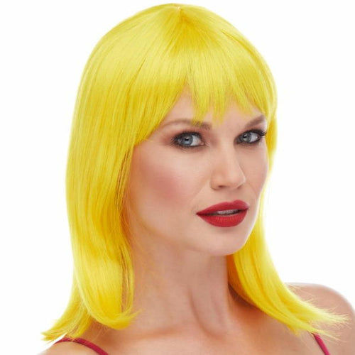 bob like wig with bangs yellow