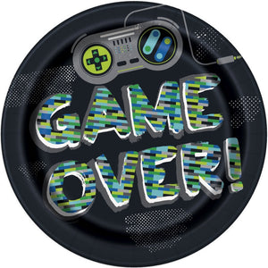 Gamer Birthday Round 9" Dinner Plates  8ct