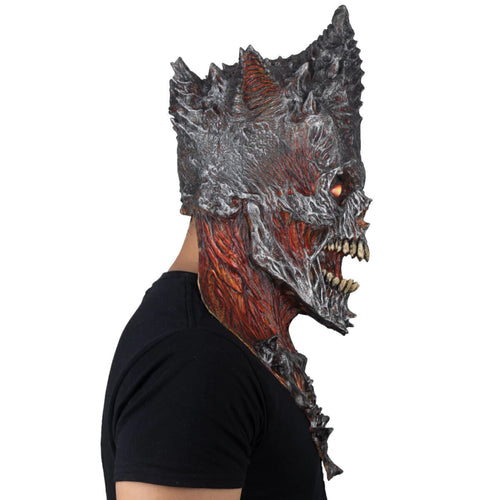 King Reaper Fire Latex Mask With Neck
