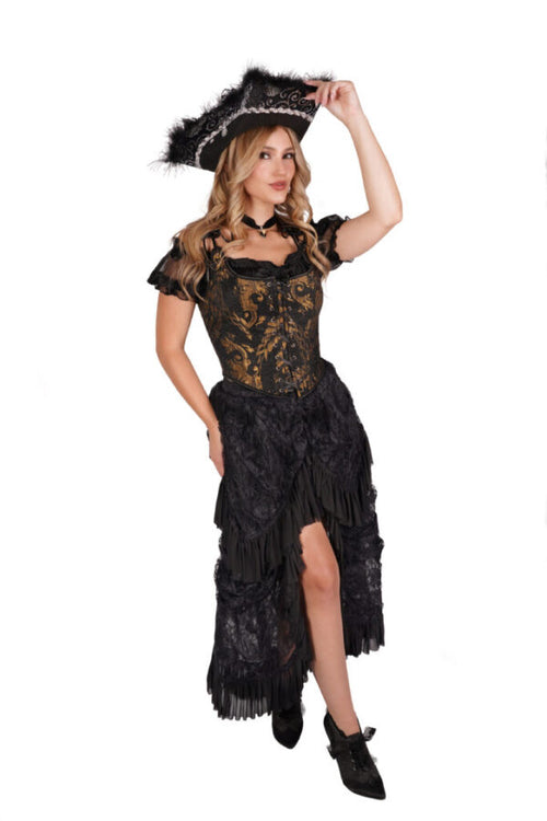 Choli Top Corset – Brocade Gold /Black