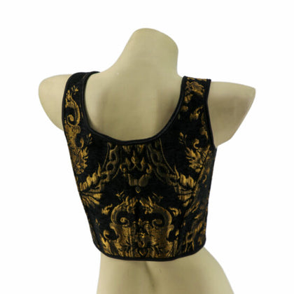 Choli Top Corset – Brocade Gold/Black