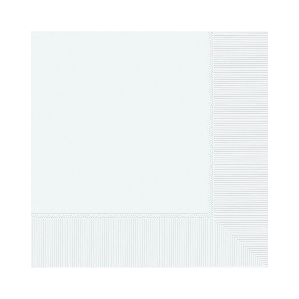 Frosty White Beverage Napkins 40ct | Solids
